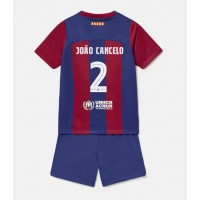 Barcelona Joao Cancelo #2 Heimtrikotsatz Kinder 2023-24 Kurzarm (+ Kurze Hosen)